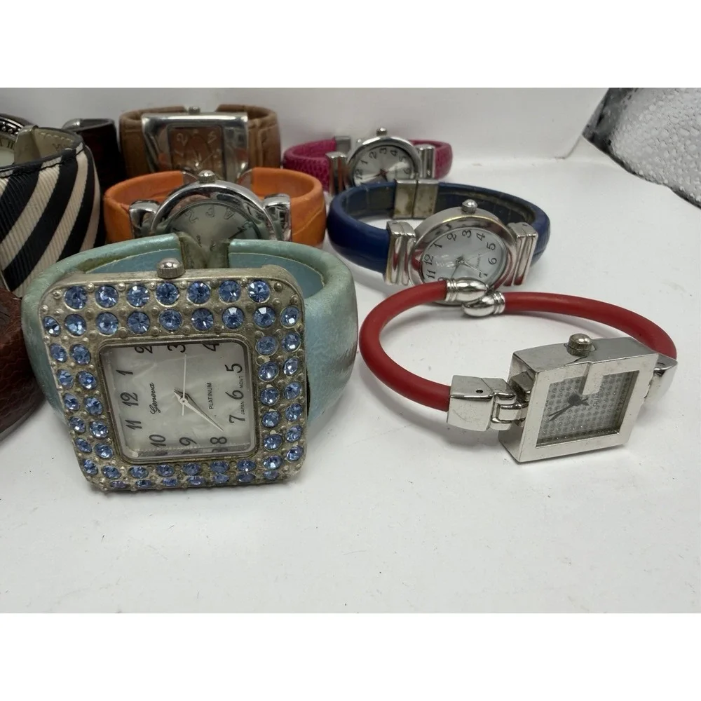 Mixed Brands Cuff Bangle Bracelet Watches Lot Of 20 Mixed Materials